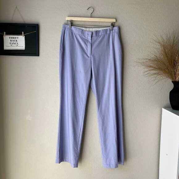Another Tomorrow Lilac Purple Merino Wool Straight Leg Classic Trouser Pants 10 - Picture 2 of 12